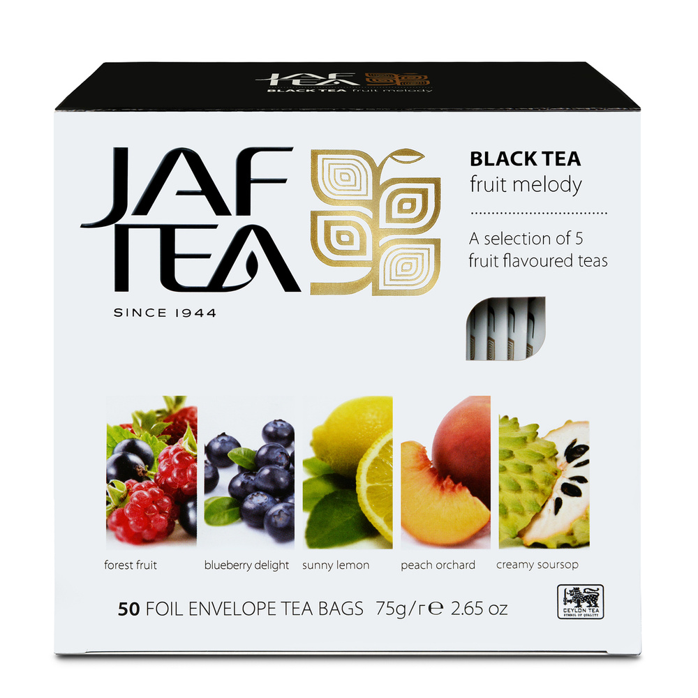 Чай цейлонский JAF TEA "Fruit Melody" чёрный, 50 пак. в конвертиках, Ассорти 5 видов  #1
