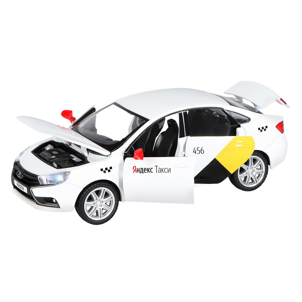 Машинка металлическая, инерционная, Яндекс.Такси, модель Lada Vesta, 1:24  #1