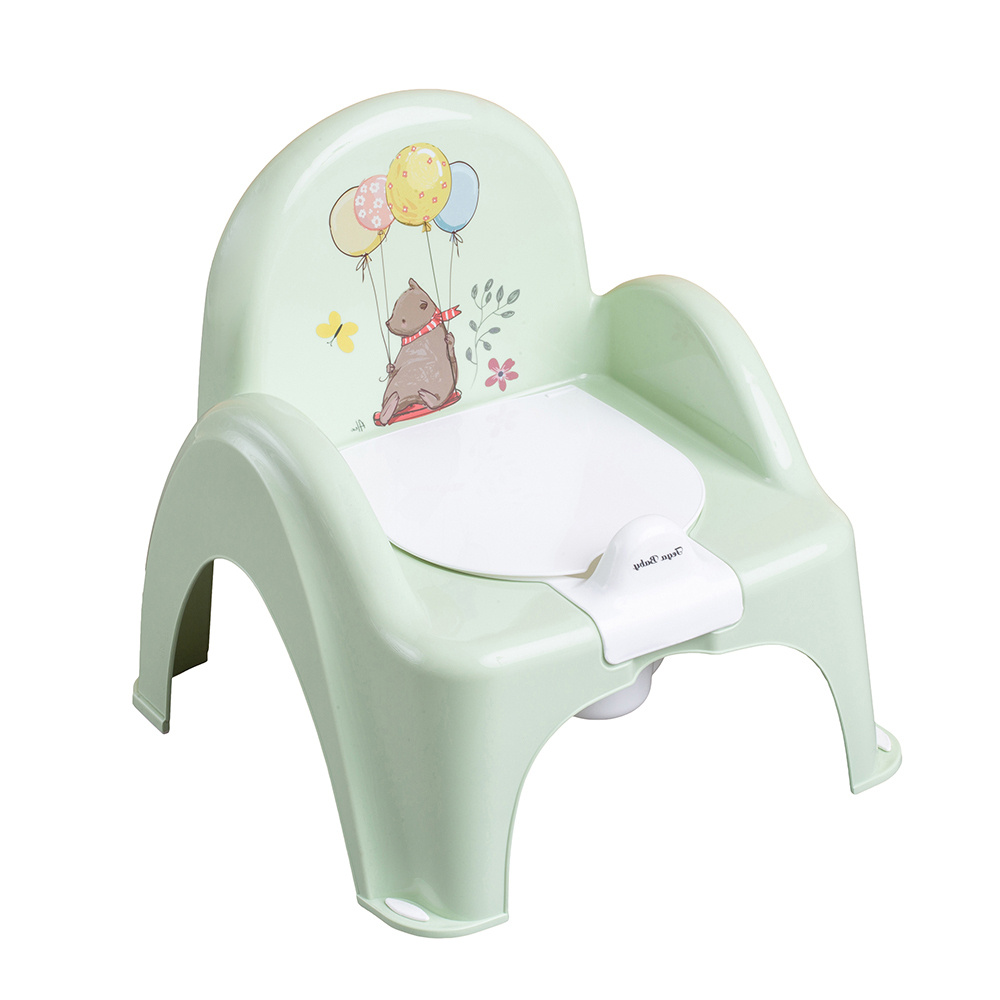 Горшок стульчик детский Tega baby Лесная сказка антискользящий, со съемной чашей и крышкой, зеленый  #1