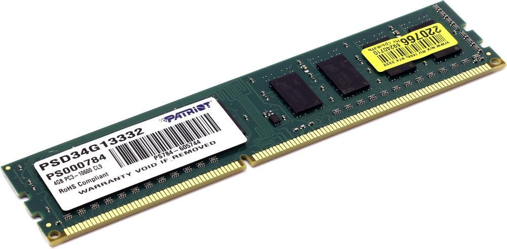 Patriot Memory Оперативная память Signature DDR3 1333 МГц 1x4 ГБ (PSD34G13332) #1