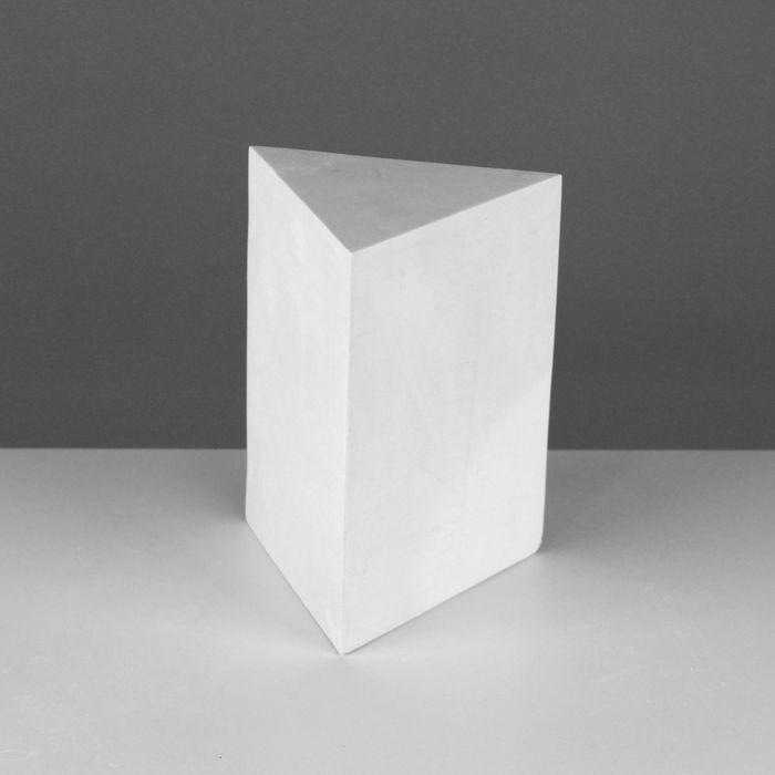 Геометрическая фигура ПРИЗМА трёхгранная, 20 см (гипсовая)  #1