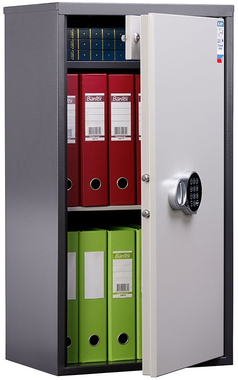 Шкаф бухгалтерский E9-T GREY с электронным замком 87x46x34 см/ сейф металлический для дома, квартиры, #1