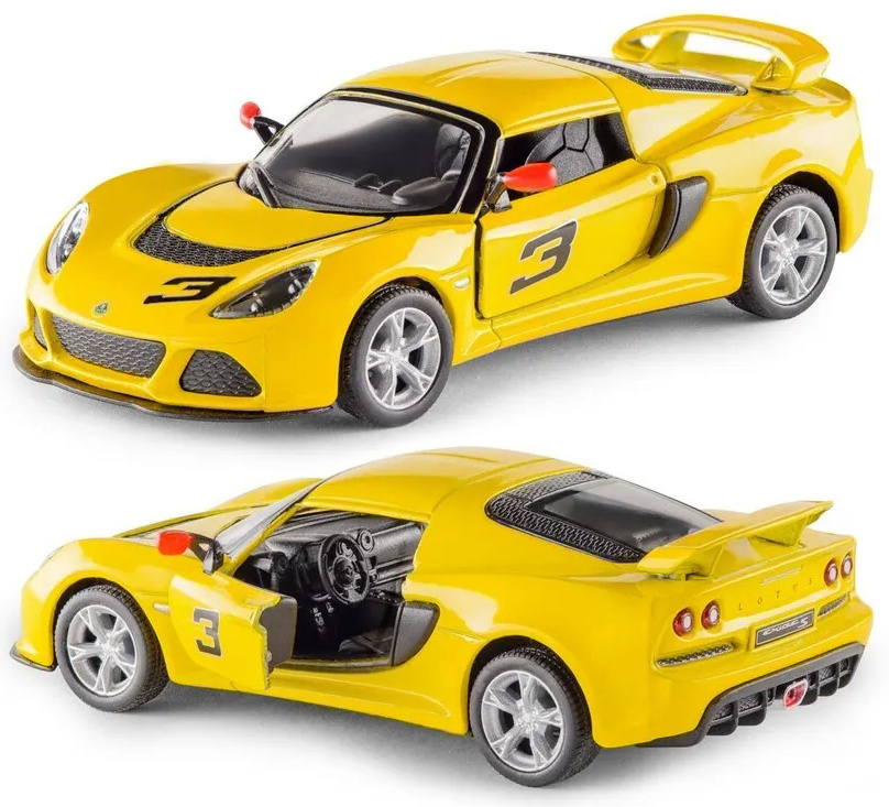 Машинка металлическая Kinsmart 1:32 2012 Lotus Exige S 5361DKT инерционная / Желтый  #1