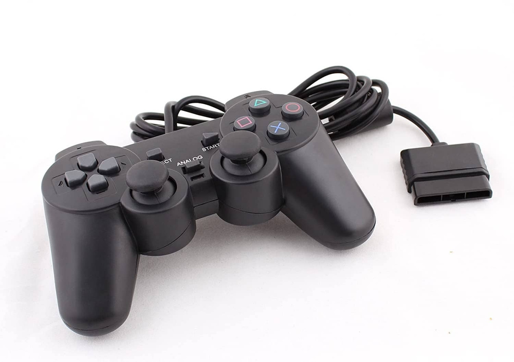 Геймпад PS2 пульт черный дуалшок 2 проводной для Sony Playstation 2 Dualshok 2, черный в блистере  #1