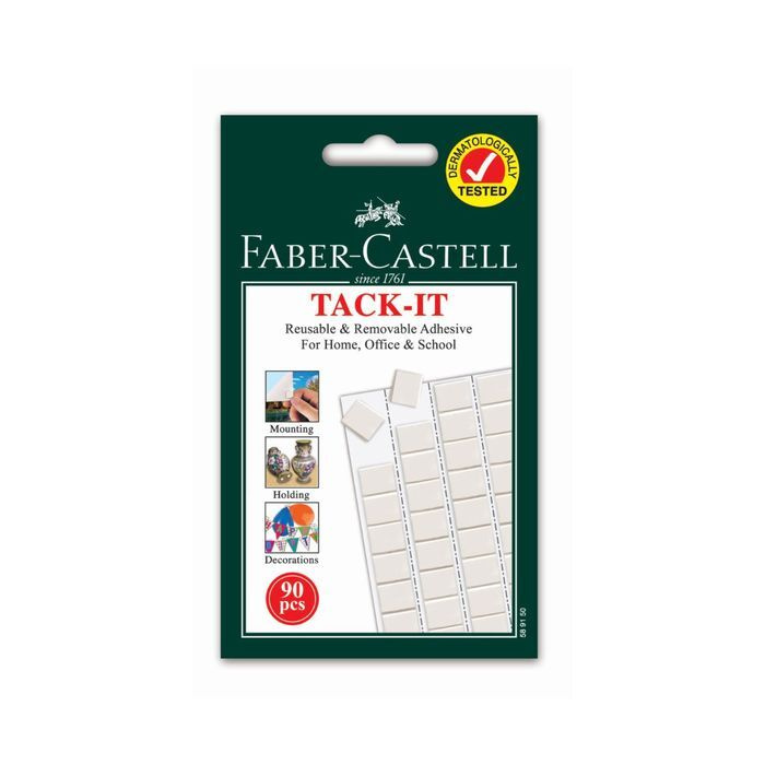 Клеящие подушечки Faber-Castell TACK-IT белые, 90 штук /упаковка, 50 г, блистер  #1