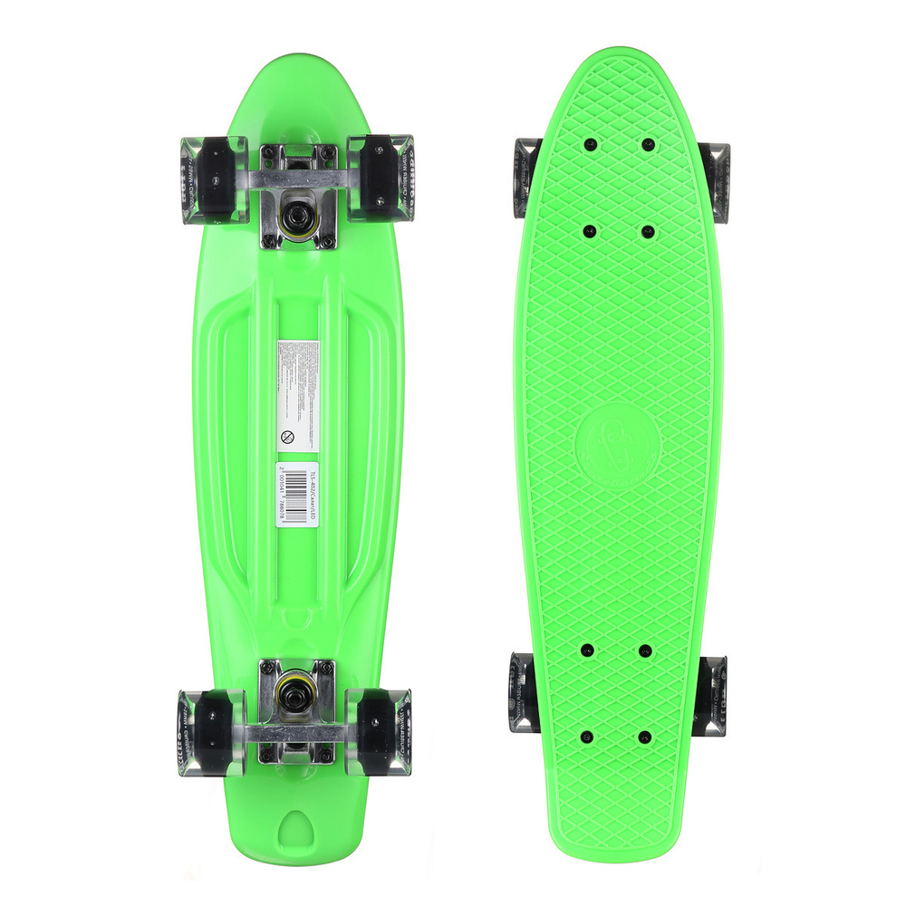 Пенни Борд Fish Skateboards 22" Салатовый LED/светятся колеса/скейтборд/круизер/56 см  #1