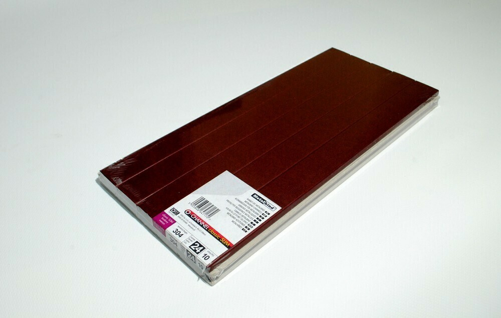 Канал Slim бордовый 24мм А4 304мм с покрытием "ткань" для биндера Metalbind (10шт)  #1