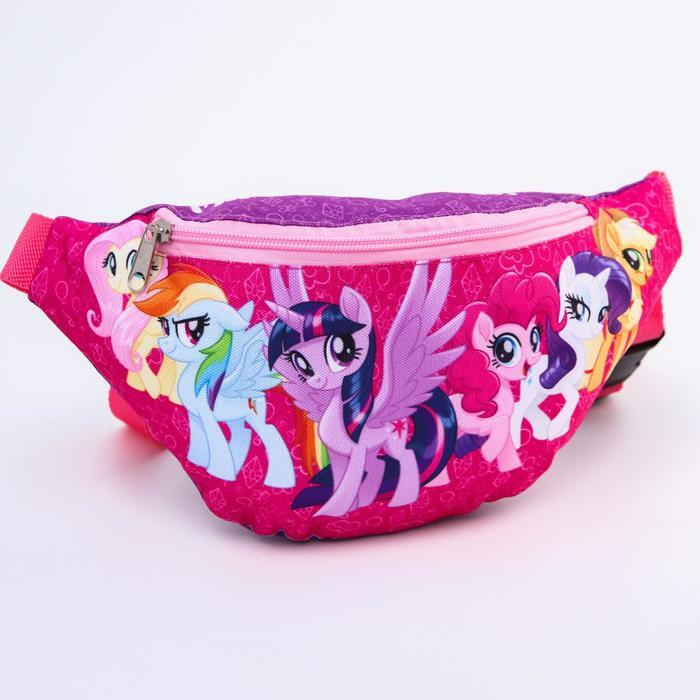 Hasbro, Сумка на пояс My Little Pony, 25х6х13 см, отделение на молнии, без подклада, малиновый  #1