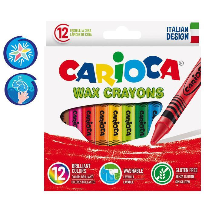 Мелки восковые 12 цветов Carioca 'Wax Crayons' 95 мм, диаметр 8 мм, круглые, в картонной коробке  #1
