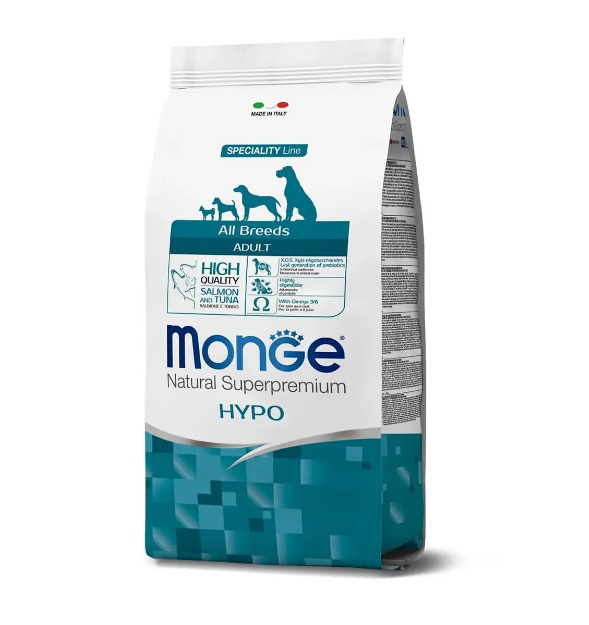 Корм сухой Monge Dog Speciality Hypoallergenic, для собак, гипоаллергенный, с лососем и тунцом, 2,5 кг #1