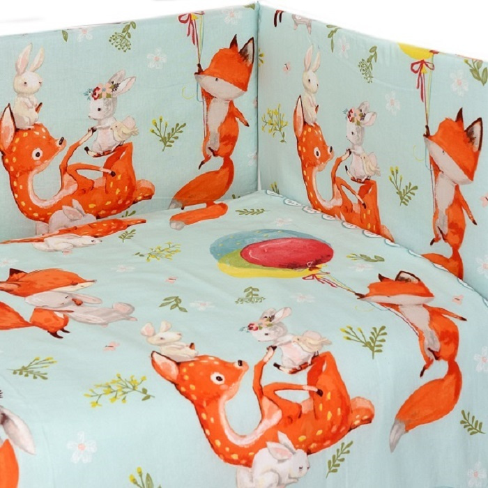 Комплект для детской кроватки "Нежный сон" (лесные зверюшки)  #1