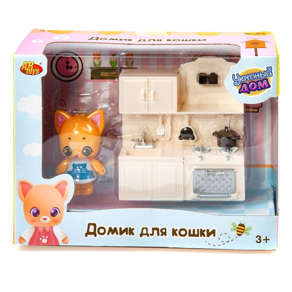 Игровой набор ABtoys Уютный дом Домик для кошки малый. Кухня - купить с  доставкой по выгодным ценам в интернет-магазине OZON (332115404)