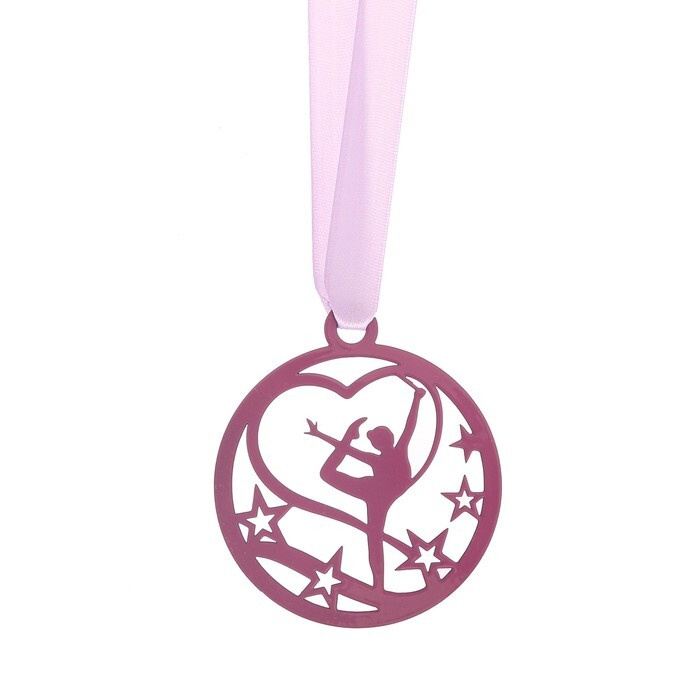Медаль тематическая розовая "Гимнастика"  Д-6см #1