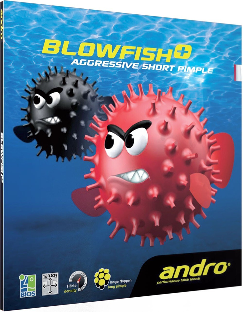 Накладка для ракетки настольного тенниса ANDRO Blowfish Plus, Красный размер 2,0  #1