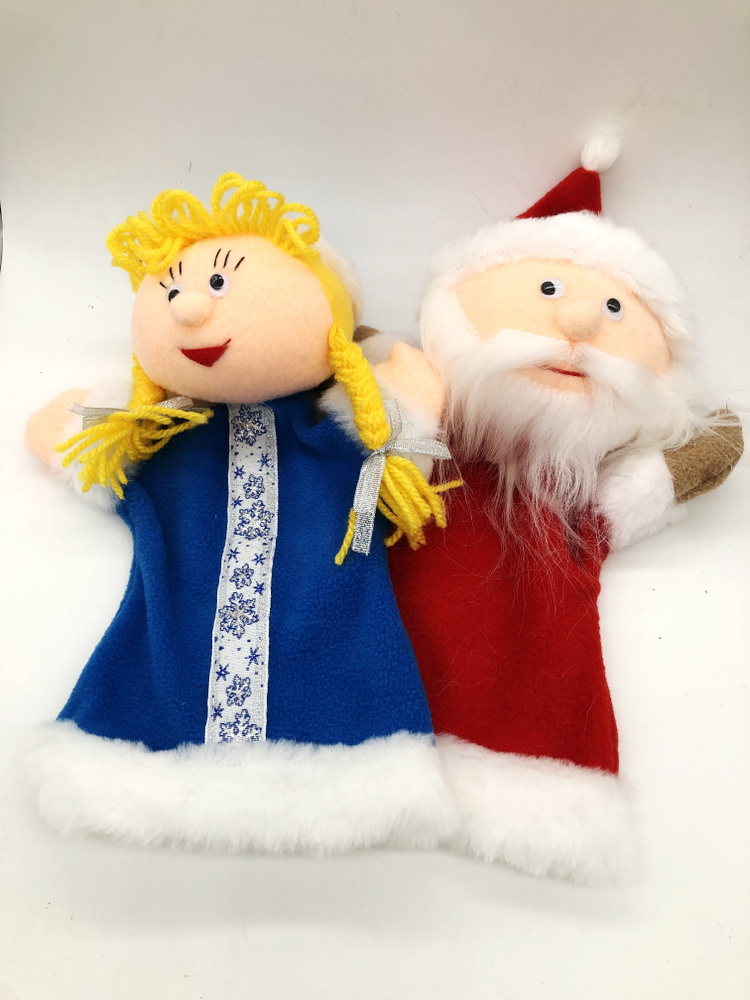 Кукла на руку (кукла перчатка) "Дед мороз и Снегурочка" для кукольного театра Бибабо  #1
