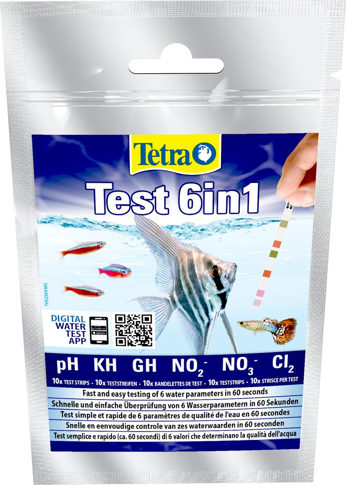 Tetra Test 6 в 1 GH/KH/NO2/NO3/pH/Cl полоски для пресной воды, 10 шт. #1