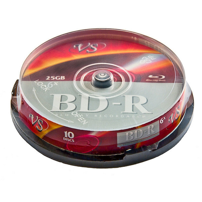 Носители информации Blu-ray BD-R, 6x, VS, Cake/10, VSBDR4CB1002 #1