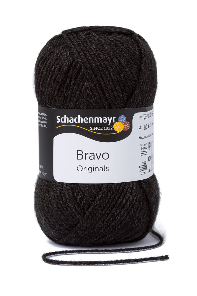 Пряжа для вязания Schachenmayr Originals Bravo, антрацит (8370), 133 м, 50 г  #1