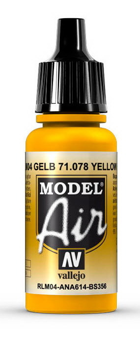 Краска Vallejo 078.  "Model Air"   Золотисто-желтый 17мл #1
