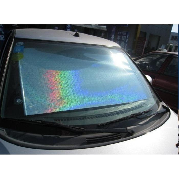 Автомобильная шторка на стекло, раздвижная 50 x 125 см, цвет хром  #1