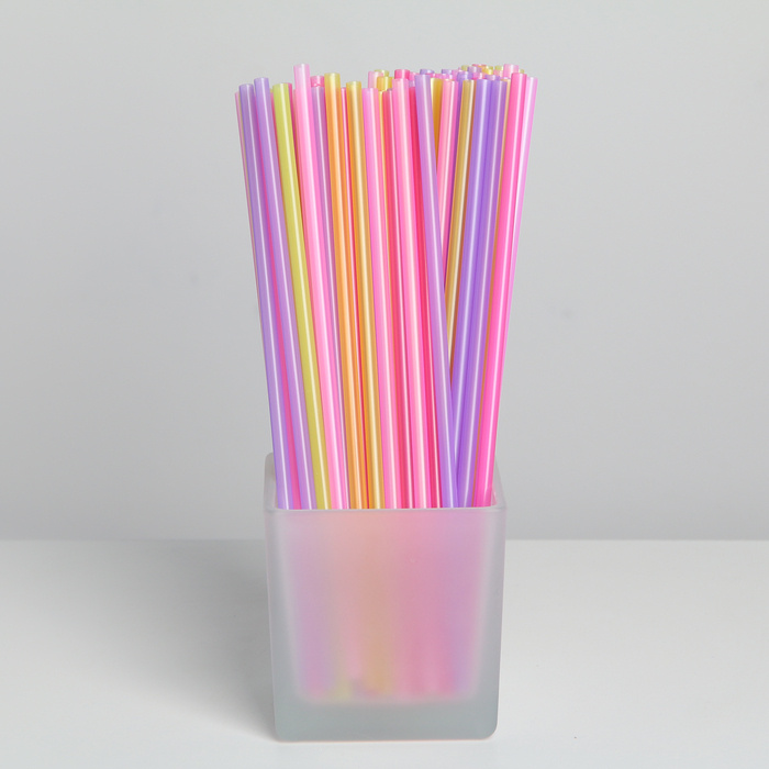 GRIFON Набор одноразовых трубочек для напитков, 0,5х21 см, цвет МИКС, 2 набора по 100 штук  #1
