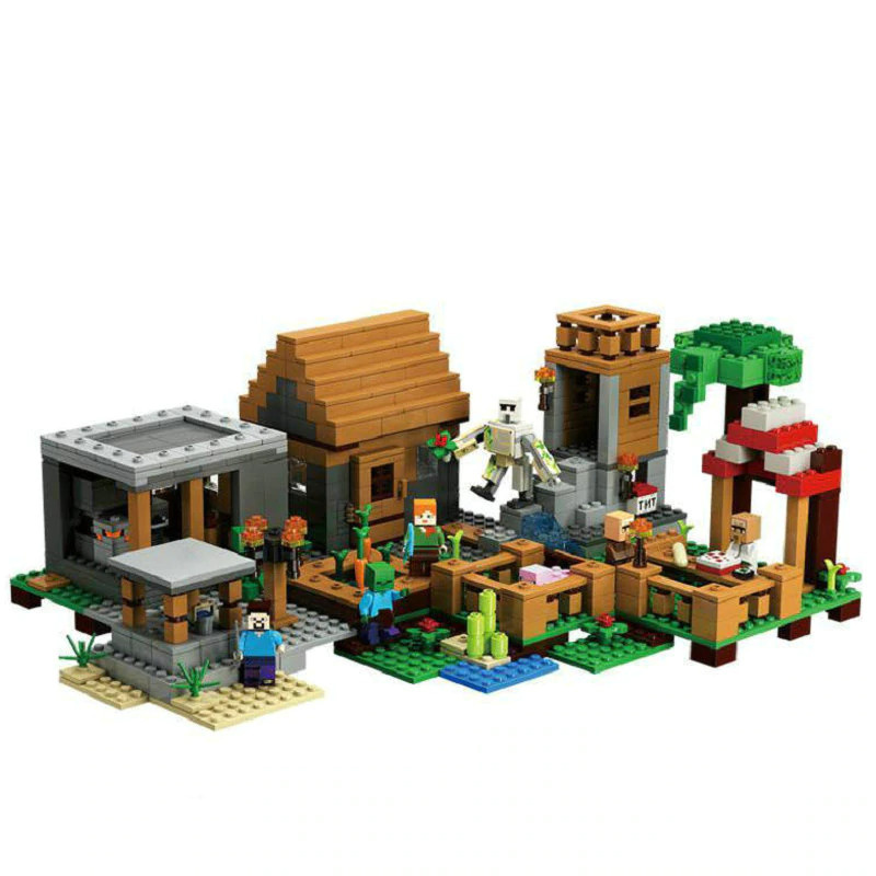 Конструктор Майнкрафт Деревня с жителями набор 4 в 1 / Minecraft 6019 / 803 детали с фигурками  #1