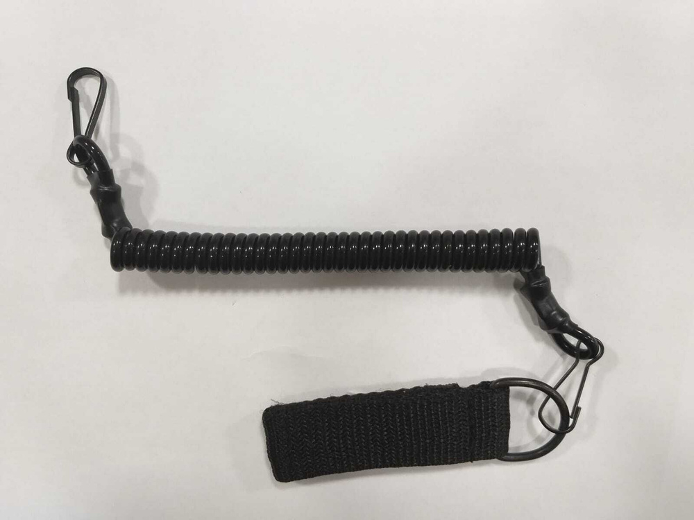 Тренчик спиральный (витой пистолетный шнур 3,0мм) черный с текстильной шлевкой  #1