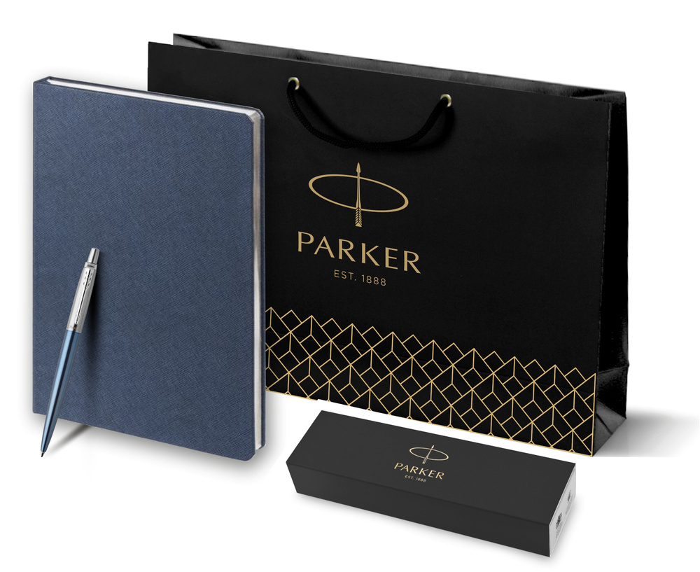 Подарочный набор: Шариковая ручка Parker Jotter Essential, Waterloo Blue Ct и ежедневник недатированный #1