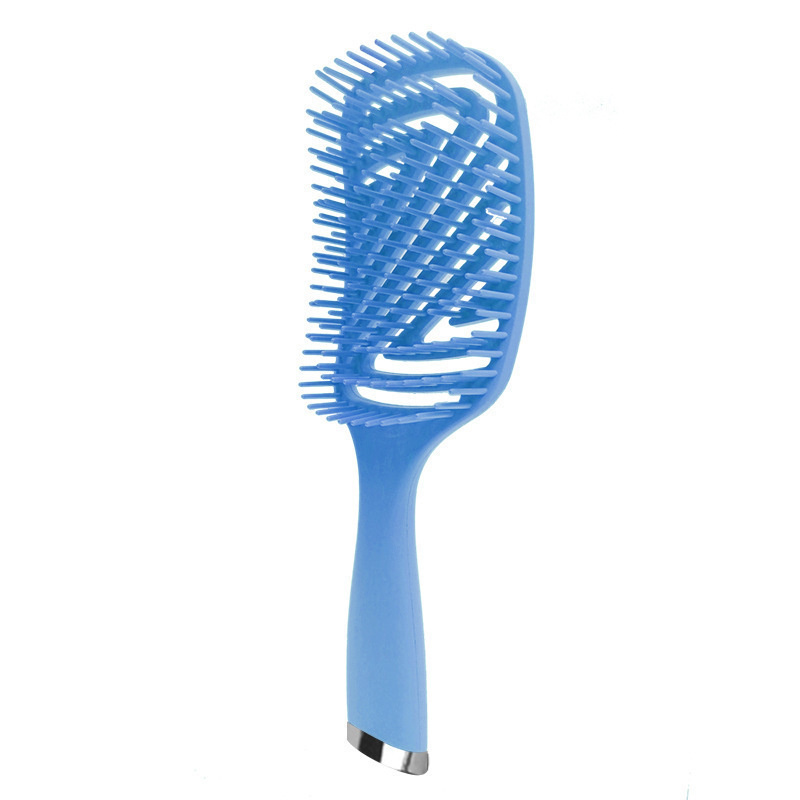 Расческа щетка массажная для запутанных волос продувная, цвет синий  #1