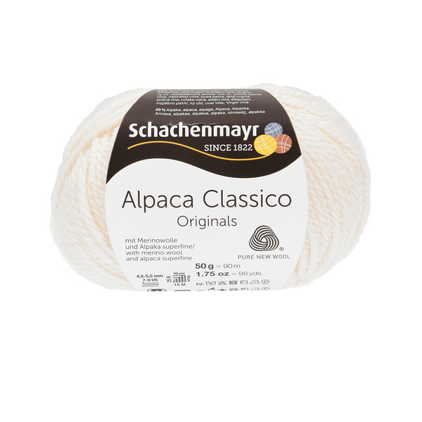 Пряжа Schachenmayr Originals Alpaca Classico 00002 wollweib #1