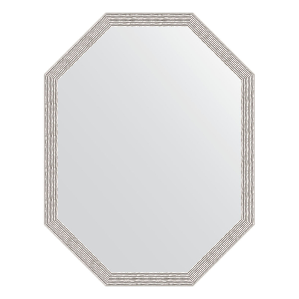 Зеркало в багетной раме - волна алюминий 46 mm (68x88 cm) (EVOFORM) BY 7012  #1