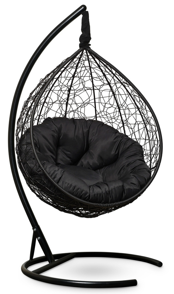 Подвесное кресло-кокон SEVILLA VERDE черный + каркас (черная подушка)  #1