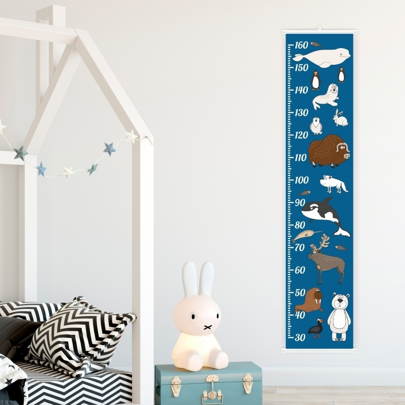 Ростомер детский "Животные Арктики" на стену подвесной 30 х 140 см / для девочки / для мальчика / для #1