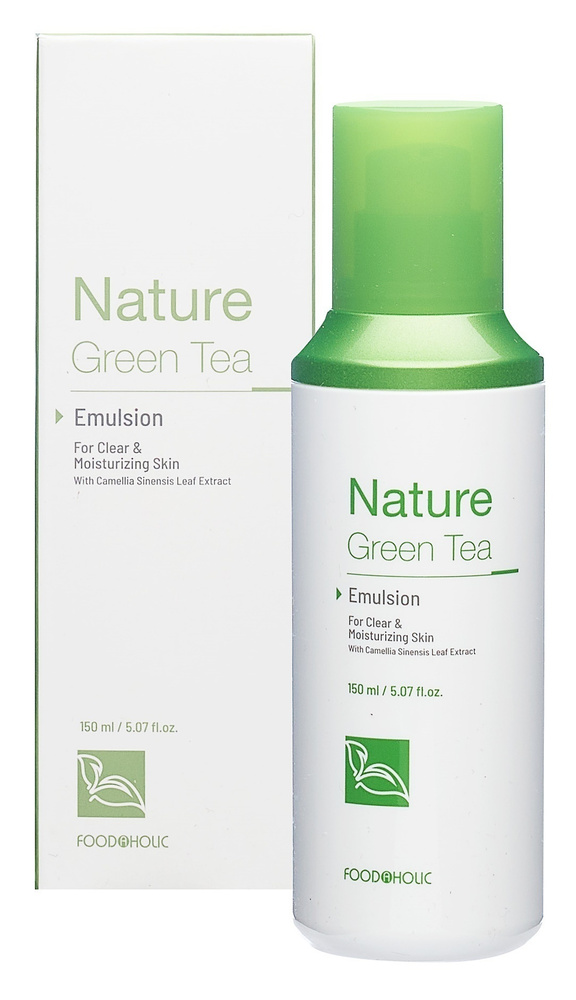 FOODAHOLIC NATURE GREEN TEA EMULSION Успокаивающая эмульсия для лица с экстрактом зеленого чая 150 мл. #1