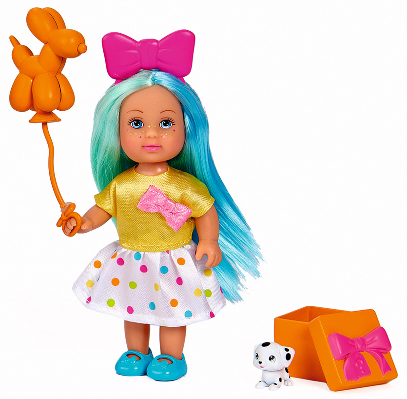 Кукла Еви с голубыми волосами и питомцем Сюрприз, 12см, Simba 5733384-1  #1