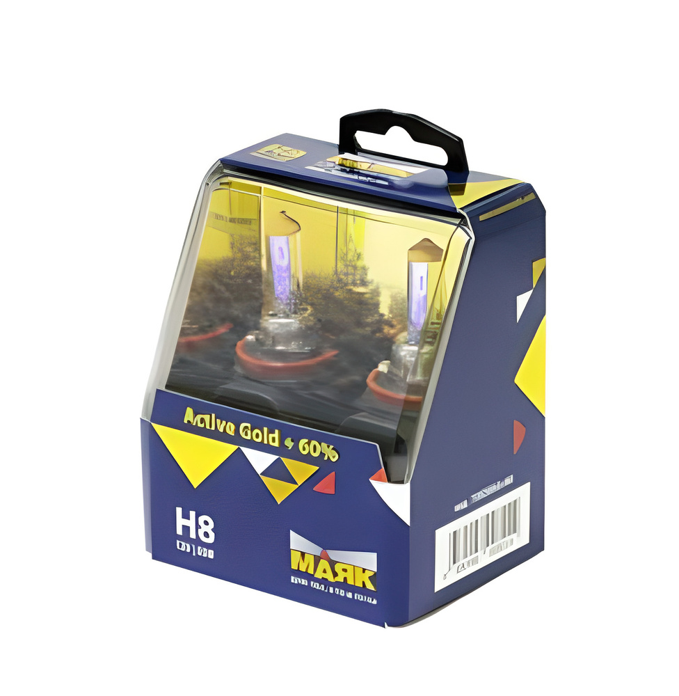 Лампа H8 12V 35W PGJ19-1 Active Gold +60% "Маяк" (упак 2 шт) #1