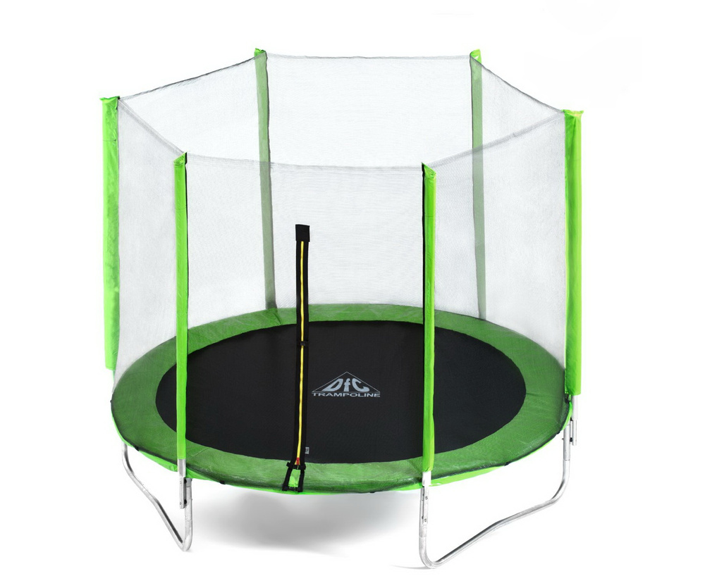 Батут каркасный DFC Trampoline Fitness 8FT светло-зеленый, с внешней сеткой, до 100 кг, диаметр 244 см #1