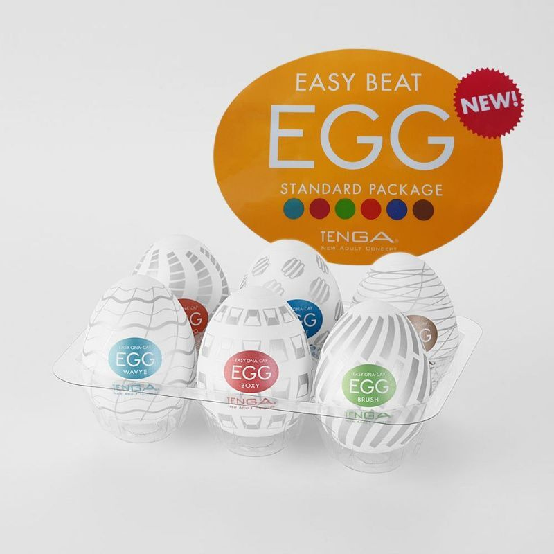 Мастурбатор TENGA EGG - III набор из 6 одноразовых рельефных стимуляторов яйцо тенга с пробником лубриканта #1