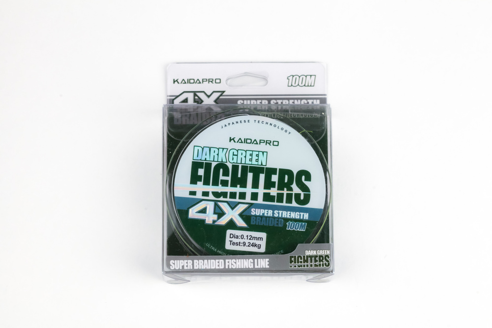 KAIDA Плетеный шнур FIGHTERS 4X dark green PX402-12 100м 0,12мм плетенка кайда  #1