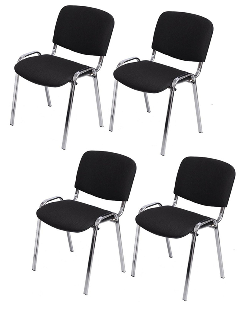Офисное кресло UTFC ИЗО хромированный каркас, обивка черная ткань, 4 шт  #1