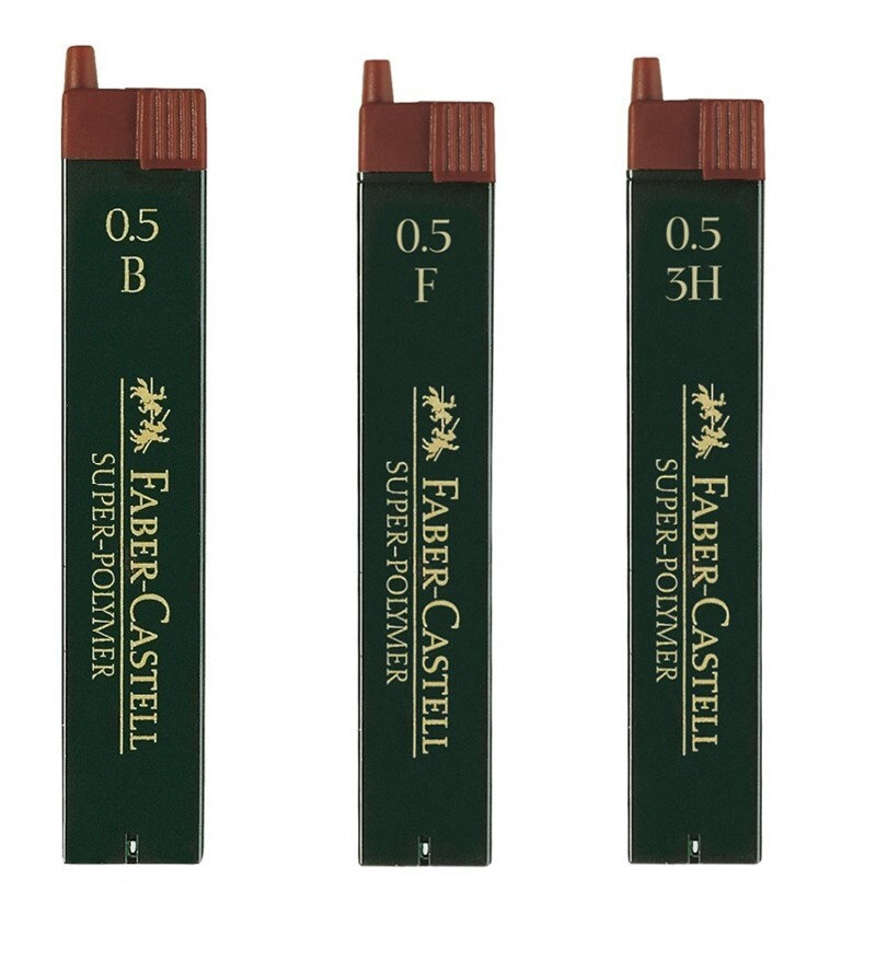 Грифели Faber-Castell Super-Polymer 0,5 мм, твердость B + F + 3H, 3 тубы по 12 шт.  #1