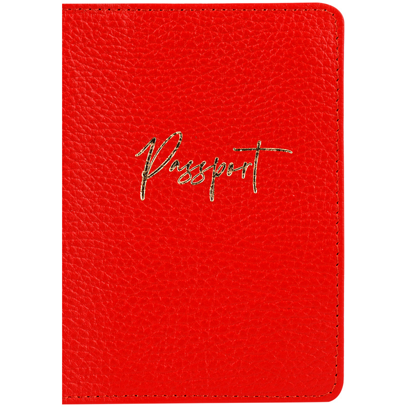 Обложка для паспорта OfficeSpace "Naples", кожа, красный, тиснение фольгой  #1