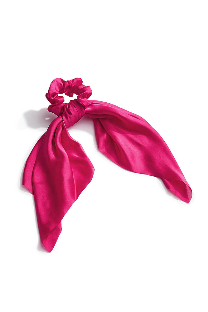 Женская резинка для волос с шелковым платком,Резинка с платком для волос (ярко-розовый)  #1