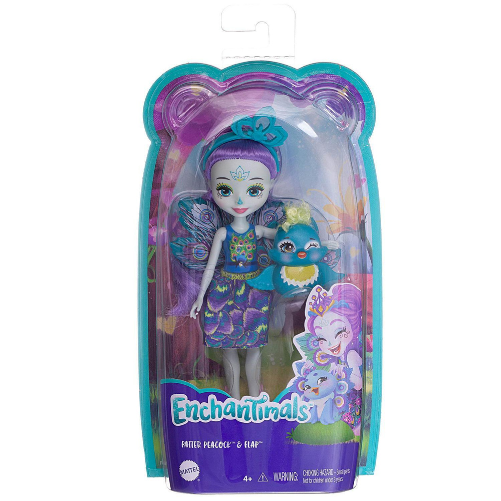 Кукла Mattel Enchantimals Пэттер Павлина и Флэп, с питомцем #1