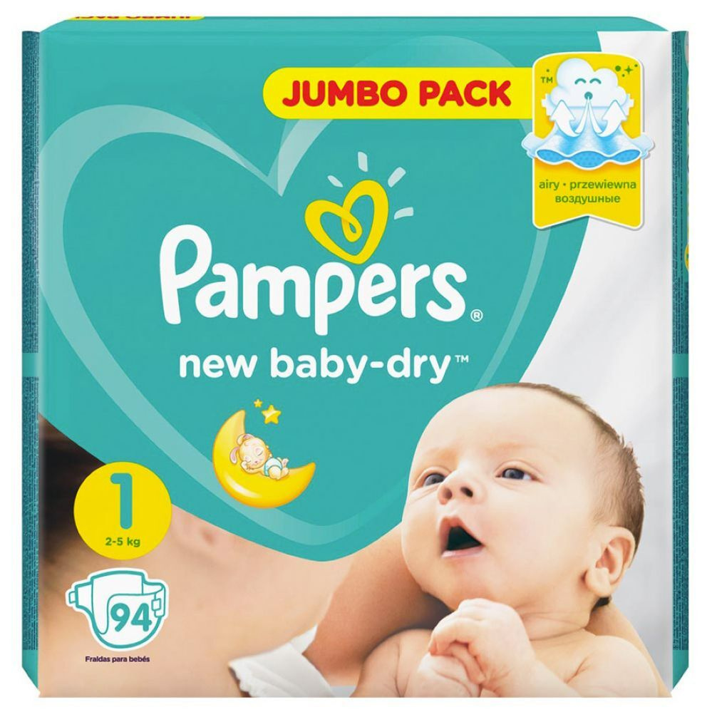 Подгузники Pampers New Baby-Dry (1) Newborn 2-5 кг (94 шт.) #1