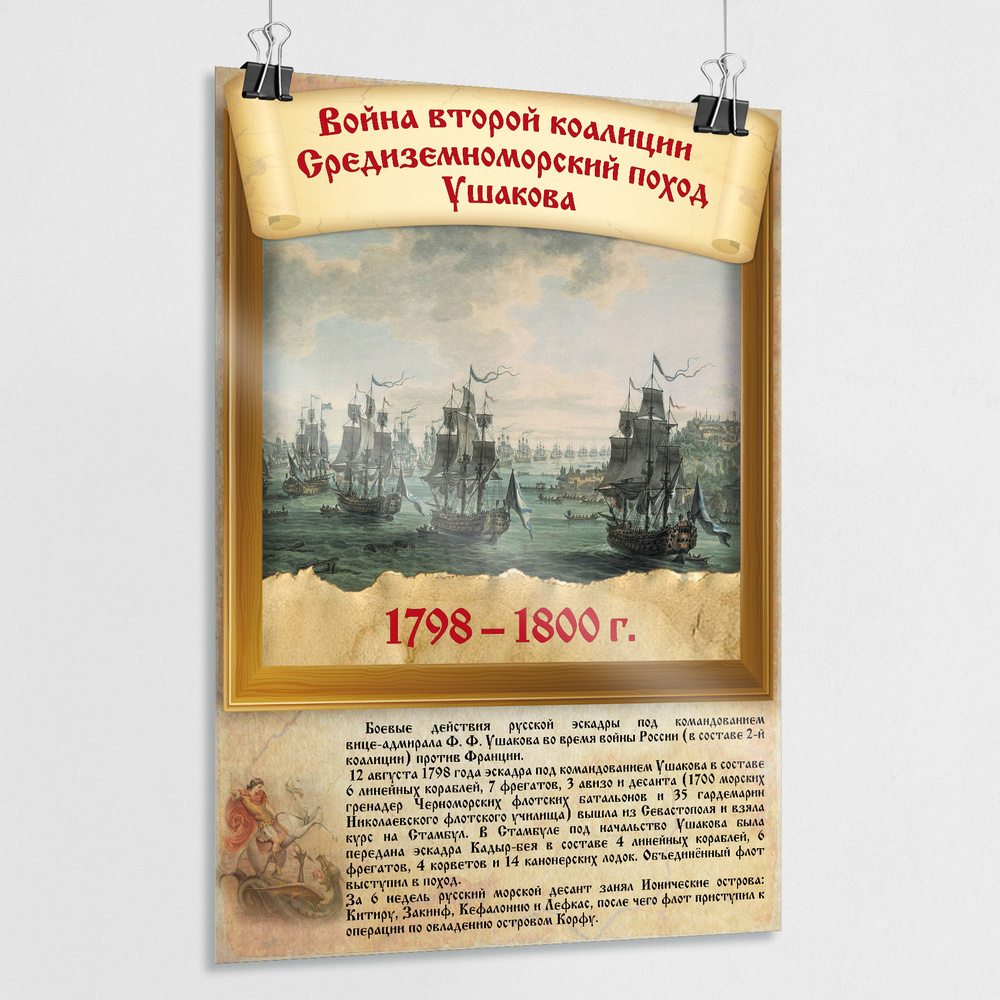 Плакат "Война второй коалиции" / Постер из серии "История воинской славы России" / А-2 (42x60 см.)  #1