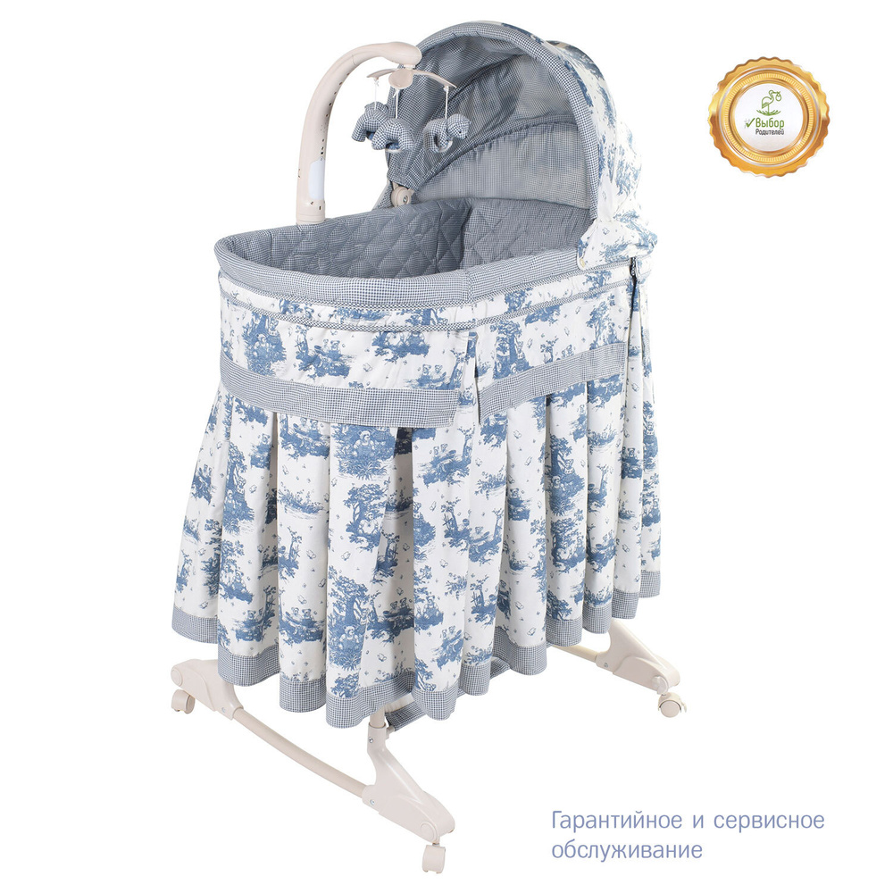 Кровать детская Simplicity 3060 для новорожденных / кроватка на ножках и колесиках для укачивания малышей #1