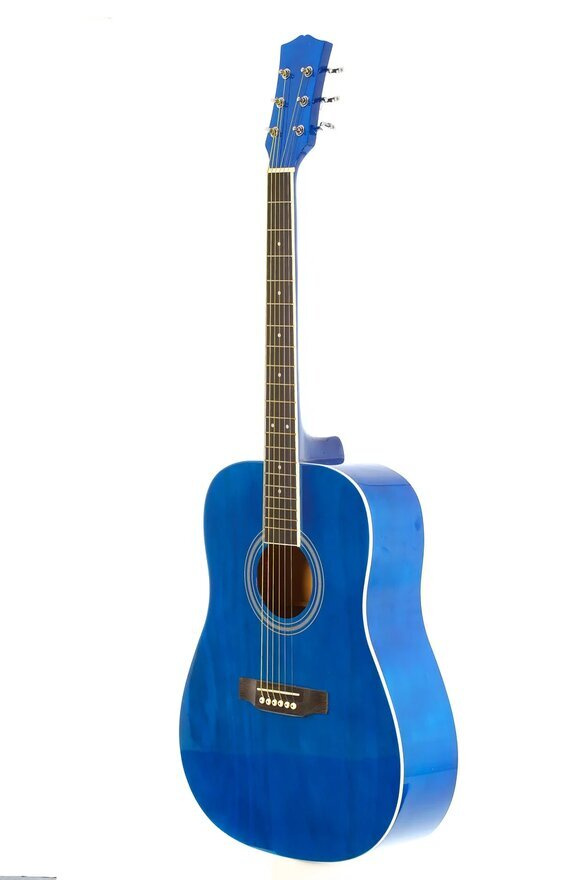 Гитара акустическая 41 дюйм, Синяя Jordani FAW-702BL, #1