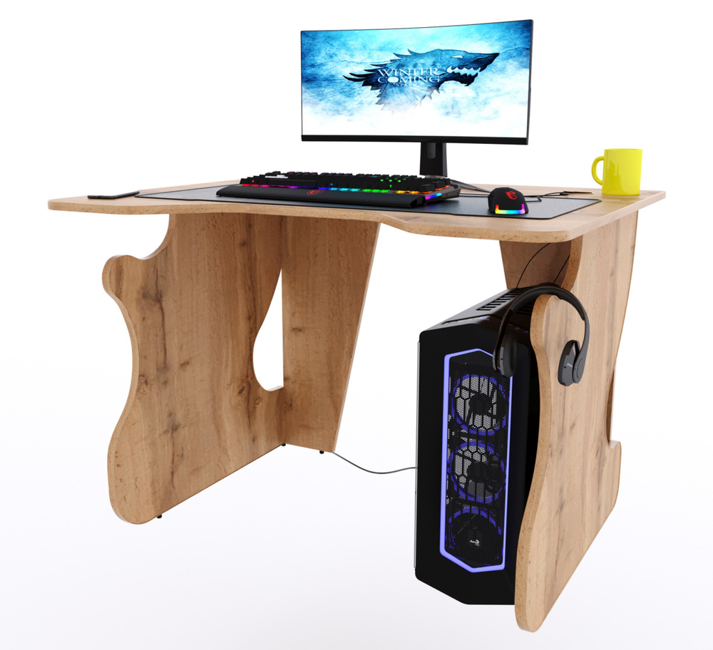 Прямой компьютерный стол "Даги", дуб вотан #1