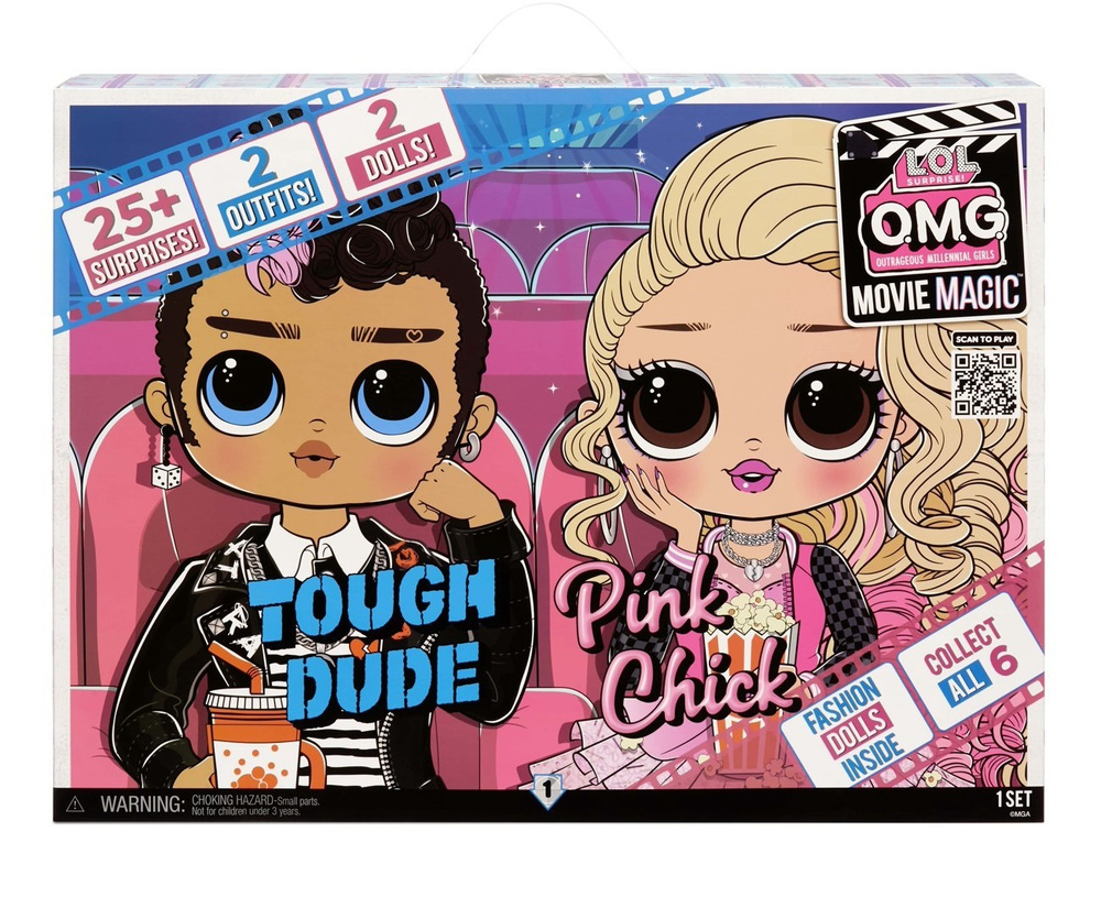 Набор кукол Модная Пара LOL Surprise! OMG Movie Magic 2-Pack Tough Dude и  Pink Chick (2 куклы лол) - купить с доставкой по выгодным ценам в  интернет-магазине OZON (546426662)